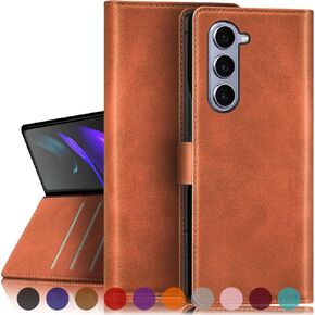حافظة SUANPOT لهاتف Samsung Galaxy Z Fold 6 5G مع حامل بطاقة الائتمان RFID، حافظة هاتف من جلد البولي يوريثان قابلة للطي، غطاء الهاتف المحمول للنساء والرجال لهاتف Samsung Z Fold6 (أحمر خمري) in Kuwait