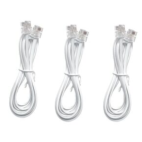 Telephone landline Extension Cord Cable, with Standard RJ-11 6P4C Plug (3Pack / 6.6 FT)