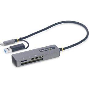StarTech.com USB 3.0 Multi-Media Memory Card Reader, SD/microSD/CompactFlash, USB-C External Card Reader with USB-A Adapter