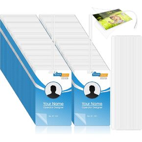 200 Pcs Laminating Pouches with Slot Hole, 2 1/2" x 4 1/4" Thermal Laminating Sheets with Loop, Laminate Pouch Tags Kit for ID Cards, Business Cards, Work Permits, Pass Cards (5 Mil)