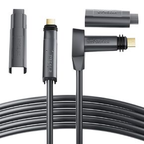AOLEAD Starlink Cable 16.4FT for Starlink Rectangular Satellite V2 - Starlink Replacement Cable Extension with End Caps Starlink Accessories - Waterproof Gray (16.4FT/5M)