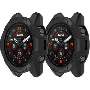 Protector Cases Compatible with Garmin Fenix 7X Pro/Epix Pro 51MM Case Cover Soft TPU Bumper Rugged Shock Proof Protective Shell for Garmin Fenix 7X Pro Watch Case (Black&Black)
