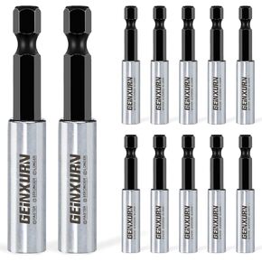 9Pc Cr-V Screwdriver Bit Holders, Extension Socket Drill Bit Magnetic Holder Hex Shank Quick-Change Drill Bit Guide (2.5"3"6")