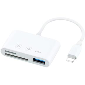 3-in-1 Multifunction OTG USB Type A, SD and MicroSD/SD to Lighnting Adapter for ipad,iphone 12/12 mini/12 Pro/12 Pro Max, 13/13 mini/13 Pro/13 Pro Max,14/14 Pro/14 Pro Max/14
