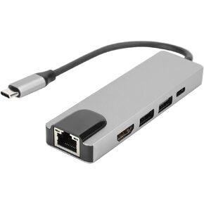 5 in 1 TypeC Hub to Hdmi Adapter TypeC to Gigabit Ethernet RJ45 Expansion Port USBC MultiDevice Connectivity Hub 4K for Electronic