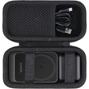 co2CREA Hard Case Compatible with Anker MagGo 3-in-1 Charging Station Qi2 Certified 15W MagSafe-Compatible Wireless Charger Stand, Black Case