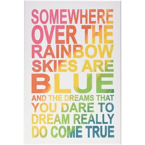 The Kids Room By Stupell Somewhere Over Rainbow Ombre Typography Wall Plaque