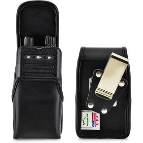 Made for Motorola Minitor VI (6) Voice Pager Fire Radio Two-Tone Voice Pager‎ Radio Black Leather Fitted Case with Heavy Duty Metal Ratcheting Removable Metal Belt Clip in Kuwait