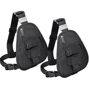 TWAYRDIO Radio Chest Harness, Adjustable Shoulder Chest Pack Holster with an Single Radio Pouch for Baofeng Yaesu Kenwood Handheld Two-Way Radios and Walkie Talkies, Pack of 2 Black