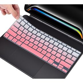 Keyboard Cover Skin for iPad Pro 13" M4 2024 (A2925/A2926) with Magic Keyboard, iPad Pro 13 M4 Keyboard Protector Skin, iPad Pro 13 M4 2024 Accessories, Ombre Purple