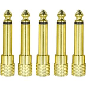 محول أحادي 1/4 إلى 1/8 أحادي، قابس ذكر TS 6.35 مم إلى أنثى 3.5 مم (أحادي إلى أحادي) موصل صوت محول الصوت ذهبي - (5 قطع) in Kuwait