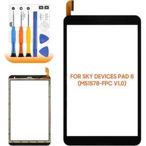 for Sky Devices Pad 8 Screen Replacement 8.0" for Sky Devices Pad 8 Touch Screen Tablet MS1578-FPC V1.0 Digitizer Replacement Glass Sensor Black with Tools
