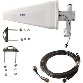 Maswell Patented Cellular 5G 4G 2X2 MIMO Antenna Widebeam Version High Gain LPDA Ultra Wideband Genuine 600-6000MHz Log Periodic Aerial All Cellular and WiFi Bands