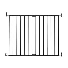 Perma Child Safety Locking Walk Through Baby Gate for Stairs, Extra Wide and Extra Tall, Warm Black, 32.3-55.9 Inch (Pack of 1)