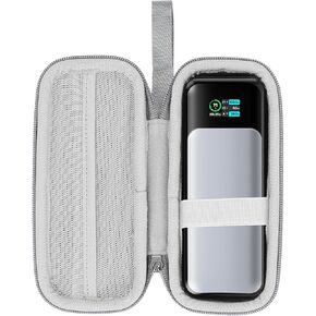 RAIACE Hard Storage Case Compatible with Anker 737/735/ 736 Portable Charger Power Bank, with Mesh Pocket for Cables or Accessories. (for sale is case only). - Black