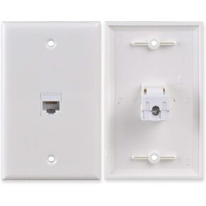 Conwork CAT 6 Ethernet Wall Plate, RJ45 Ethernet Punch Down Keystone Inserts Jack Network Wall Plate Panel - Cat6/5/5e Compatible