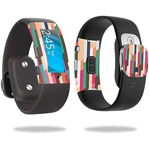 MightySkins Skin Compatible with Microsoft Band 2 Cover Skins Sticker Watch Crazy Stripes