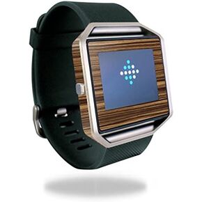 غلاف MightySkins متوافق مع ساعة Fitbit Blaze Cover Skins الملصقة من خشب الحمار الوحشي الداكن