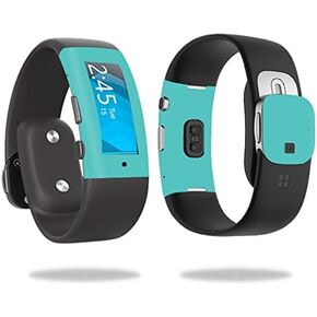 MightySkins Skin Compatible with Microsoft Band 2 Cover Skins Sticker Watch Solid Turquoise