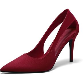 Coutgo Womens Cut Out Stiletto High Heels Closed Pointed Toe Pumps Dressy Casual Office Shoes