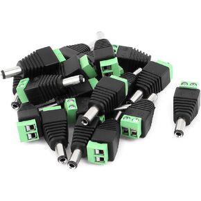 uxcell 20 Pcs 5.5mm x 2.5mm Male DC Power Jack Terminal Connectors for CCTV Camera