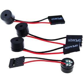 4PCS Computer Case Buzzer Cabinet Speaker PC Internal BIOS Mini Plug Motherboard Small Alarm Speaker with Plug Black