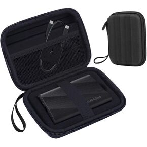 حقيبة حمل صلبة لهاتف Samsung T9 / T7 Shield / T7 / T7 Touch Portable SSD 500GB 1TB 2TB USB 3.2 محركات الأقراص الصلبة الخارجية، حقيبة تخزين سفر صلبة مقاومة للصدمات EVA، أسود in Kuwait