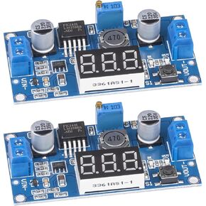 LM2596 LM2596S DC-DC Buck Converter Voltage Regulator Adjustable DC to DC 4.0-40V to 1.25-37V 2A Power Supply Module with LED Voltmeter Display (Pack of 2pcs)