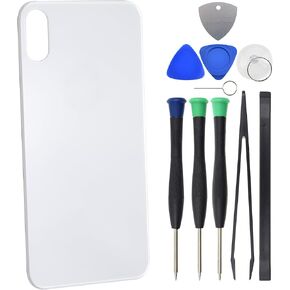 White Back Glass Replacement for iPhone X with pre-cut adhesive