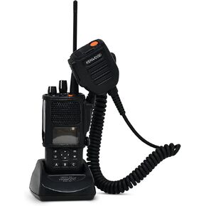 Turtleback Carry Holder for Kenwood 5200 5300 5400 NEXEDGE Radio with D RINGS Attachment, Fire and Police Two Way Radio Belt Case, Black Leather Duty Belt Holster with Heavy Duty D Rings,