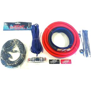 Oversized 4 Ga CCA AWG Amp Kit Twisted RCA Red Black Complete Sky High