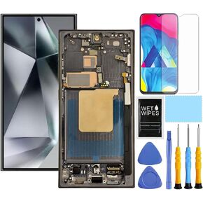 【Only for US Version】AMOLED for Samsung Galaxy S24 Ultra 5G Screen Replacement With Frame for Samsung S24 Ultra S928u S928w S928a LCD Display digitizer Touch Screen Assembly 6.8" Titanium Black