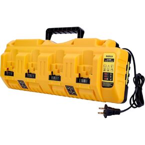4-Ports Rapid Charger Replacement for Dewalt 12v 20v Max Battery Charger Station DCB104, Compatible with Dewalt 12V 20V Max Lithium Battery DCB120 DCB127 DCB200 DCB206
