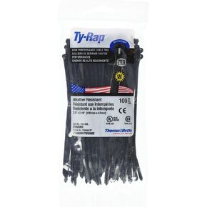 Thomas and Betts TR TY525MX Cable TIE 50LB 7" UV BLK (Pack of 100)