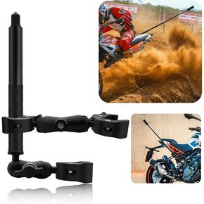 Motorcycle Bike Handlebar Clamp Mount with 59" Invisible Selfie Stick compatible for Insta 360 X4 X3 X2 X ONE RS R GO 3 Aluminum Alloy Heavy-Duty Camera Double Clamp Mount Kit