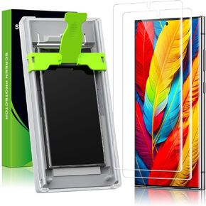 Esanik 2 Pack HD Clear PET Screen Protector for Samsung Galaxy S22 Ultra/S23 Ultra [6.8 Inch], Auto-alignment, Fingerprint ID Compatible, PET Film [Non-Glass], Bubble Free, Easy Installation