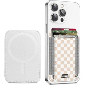 for Magsafe Wallet, Magnetic Card Wallet Holder with Mag Safe Design Card Slots for iPhone 16/15/14/13/12 Series, Strong Magnet Leather Wallet, Ultra Slim, Fit 6 Cards, Floral Flower