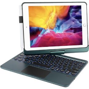 Keyboard Case for iPad Pro 10.2 inch 9th/8th/7th Generation, 360° Rotatable iPad Air 3& iPad Pro 10.5 inch Wireless Keyboard Case with Multi-touch Trackpad,7 Color Backlit (Midnight)