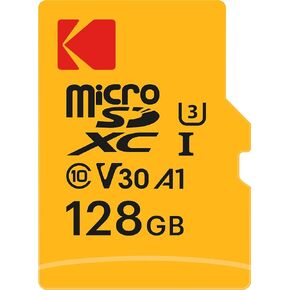 Kodak - 128GB Micro SD Card UHS-I U3 V30 A1 microSDHC/XC - Micro SD Memory Card - Read Speed 95MB/s Max - Write Speed 85MB/s - Additional Storage Multimedia Devices
