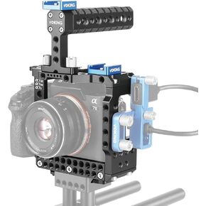 Aluminum Alloy VK-A7IIK Camera Video Cage & Top Handle with Detachable and Top Handle Quick Release Plate for Sony Alpha A7SII A7RII A7II
