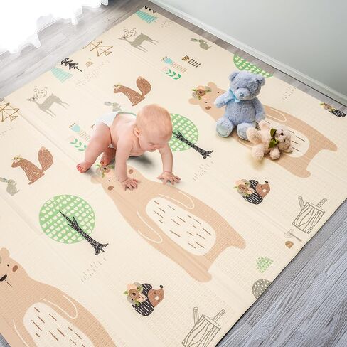 Sorbus Foldable Baby Play Mat, Kids Foam Mats for Floor with Travel Bag - Waterproof Foldable Play Mats for Babies, Infants, Toddlers, and Kids Playtime & Tummy Time 78x70x0.4 (Road Trip Route) in Kuwait