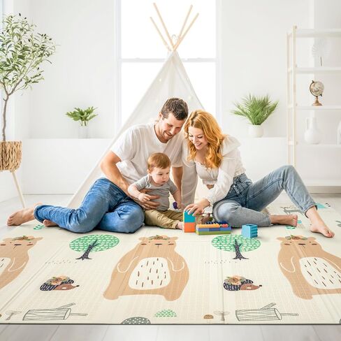 Sorbus Foldable Baby Play Mat, Kids Foam Mats for Floor with Travel Bag - Waterproof Foldable Play Mats for Babies, Infants, Toddlers, and Kids Playtime & Tummy Time 78x70x0.4 (Road Trip Route) in Kuwait