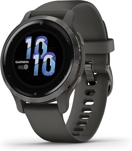 Garmin Venu 2S, Smaller-Sized GPS Smartwatch with Advanced Health Monitoring and Fitness Features, Slate Bezel with Graphite Case and Silicone Band, (010-02429-00) (Renewed) in Saudi Arabia