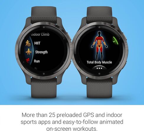 Garmin Venu 2S, Smaller-Sized GPS Smartwatch with Advanced Health Monitoring and Fitness Features, Slate Bezel with Graphite Case and Silicone Band, (010-02429-00) (Renewed) in Saudi Arabia
