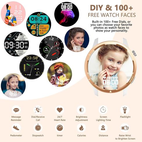 Smat Watch for Men Women ,Phone Call(Make & Answer) Smartwatch,P68 Waterproof, Fitness Tracker, Pedometer, Message Notification,Music Player,Health Monitor,Compatible with iOS Android Phones (Beige) in Saudi Arabia
