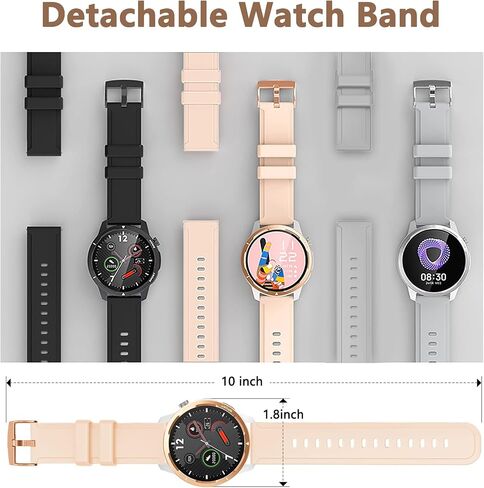 Smat Watch for Men Women ,Phone Call(Make & Answer) Smartwatch,P68 Waterproof, Fitness Tracker, Pedometer, Message Notification,Music Player,Health Monitor,Compatible with iOS Android Phones (Beige) in Saudi Arabia