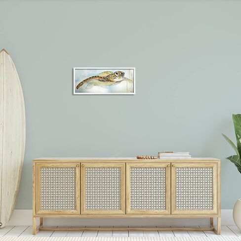 Stupell Industries Peaceful Sea Turtle Swimming Framed Wall Art, Design by Diannart in Saudi Arabia