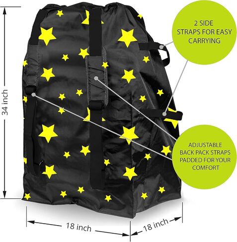 V VOLKGO Car Seat Bags for Air Travel for Airplane, Easy Carry Durable Seat Gate Check Bag, Car Seat Bag, Carseat Travel Cover, Carseat Travel Bag, Car Seat Cover for Airplane Travel in Saudi Arabia