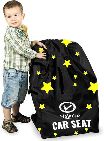 V VOLKGO Car Seat Bags for Air Travel for Airplane, Easy Carry Durable Seat Gate Check Bag, Car Seat Bag, Carseat Travel Cover, Carseat Travel Bag, Car Seat Cover for Airplane Travel in Saudi Arabia