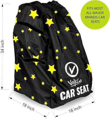 V VOLKGO Car Seat Bags for Air Travel for Airplane, Easy Carry Durable Seat Gate Check Bag, Car Seat Bag, Carseat Travel Cover, Carseat Travel Bag, Car Seat Cover for Airplane Travel in Saudi Arabia
